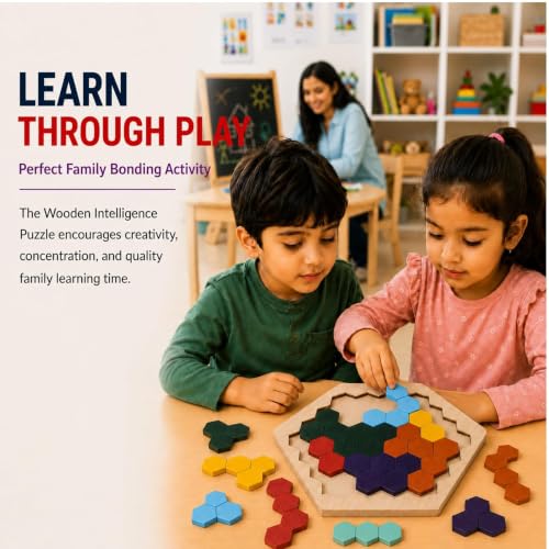 Image of GRAPHENE Wooden Block Puzzle Board Game for Kids Adults 3-10 Years Intelligence Brain Teaser Jigsaw Puzzle Educational Learning Toy Travel Memory Stress Relief Game Gift for Boys & Girls Age