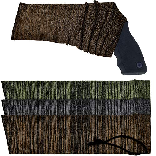 BBTO 3 Pieces Knit Gun Socks Silicone Treated Gun Socks Rifle Protector Sleeves Breathable Gun Covers with Drawstring Closure Anti-Rust Gun Socks for Rifles Shotgun (16 Inch)