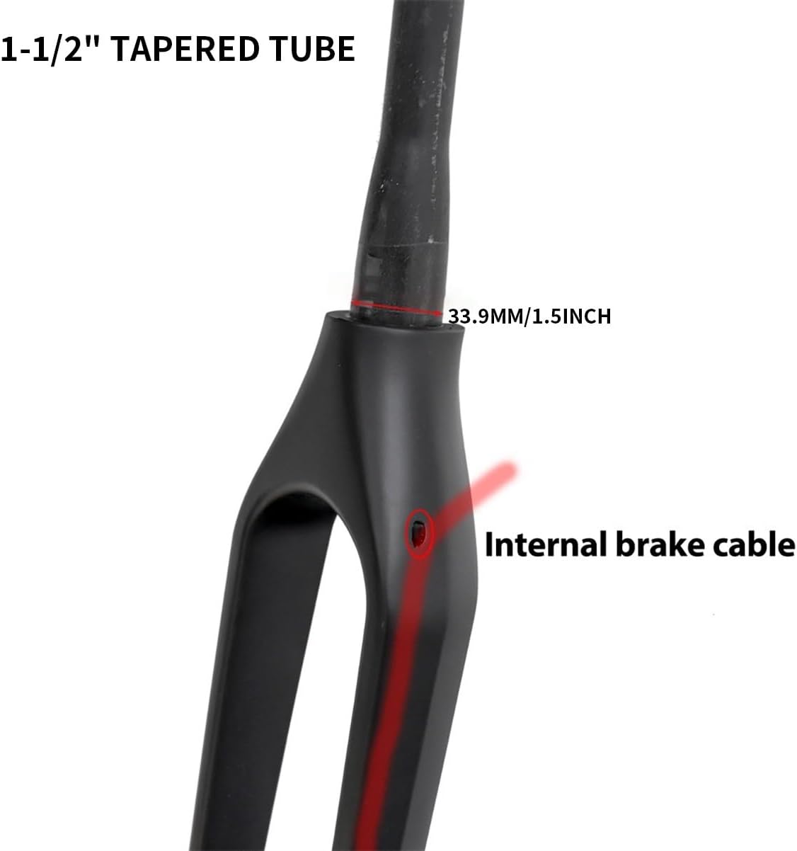 27.5/29in Carbon Fiber Mountain Bike Rigid Fork Boost Thru Axle 15x110mm Disc Brake Bike Fork 1-1/2" Tapered Tube Threadless