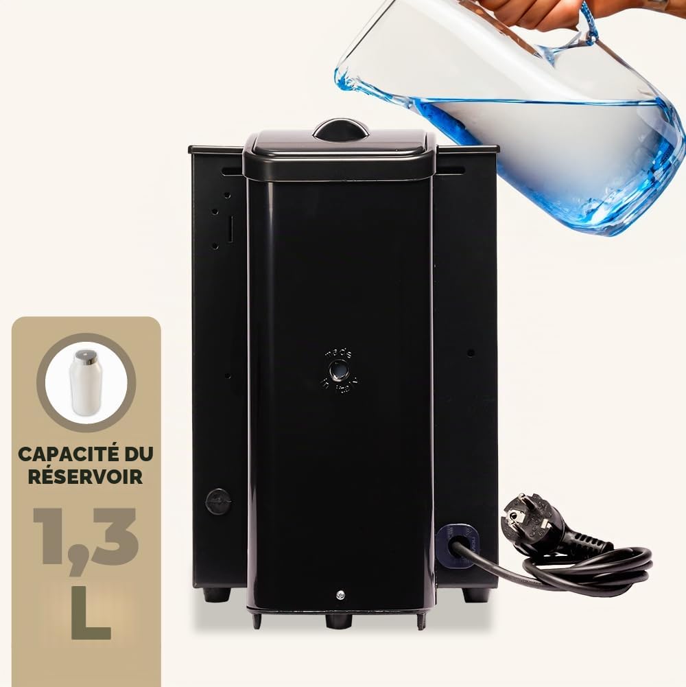 FABER COFFEE MACHINES | Modèle avec emplacement à encastrer en acier inoxydable | Machine à café de 44 mm | Couleur bourgogne en plastique noir | Presse à dosettes en laiton (Noir/Noir)