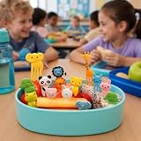 55 szt. Plastikowe Widełko Owocowe ze Zwierzęcym Dekoracje, Urocze Picks Food do ciasta Deser Owocowy, wielokrotnego użytku Mini Toothpick Bento Box Party Supply Lunch Akcesoria (losowy styl)