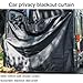 Black Rear Door Shower Curtain with Magnetic Hooks, 71 * 91inch Waterproof Oxford Cloth Adjustable Car Privacy Changing Curtains for Camping