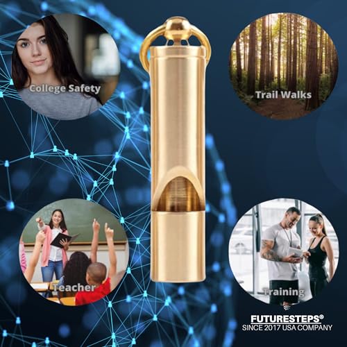 Futuresteps 2343754587 Loudest Brass Whistle Best Premium Emergency Whistle 125Db+ One Piece Outdoor Survival Whistle thumb #4