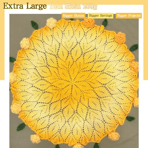 Image of Katech Ombre Yarn for Crocheting-Large Skein of Gradient Yarn Cake-2 Pack of 200g /7.05 oz-80% Acrylic,20% Nylon- #4 Medium-Perfect for Star Blankets, Scarves, Shawls and Garments (G)