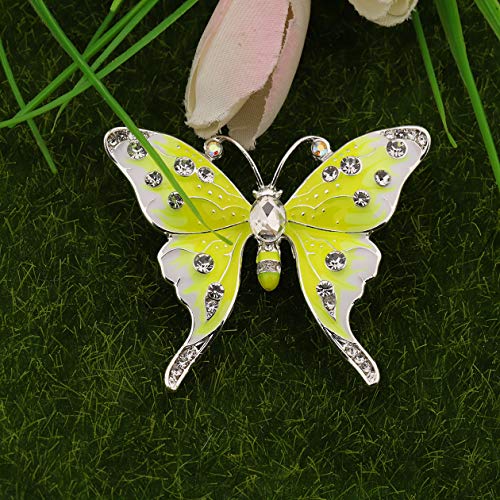 Feelmem Crystal Rhinestone Butterfly Brooch Pin Blue Color Butterfly Brooches For For Women Girls Wedding/Banquet/Birthday Party (Yellow) #TOP2