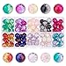Pandahall 1 Box (About 100pcs) 10 Color Handcrafted Crackle Lampwork Glass Round Beads Assortment 10mm Lot for Jewelry Making