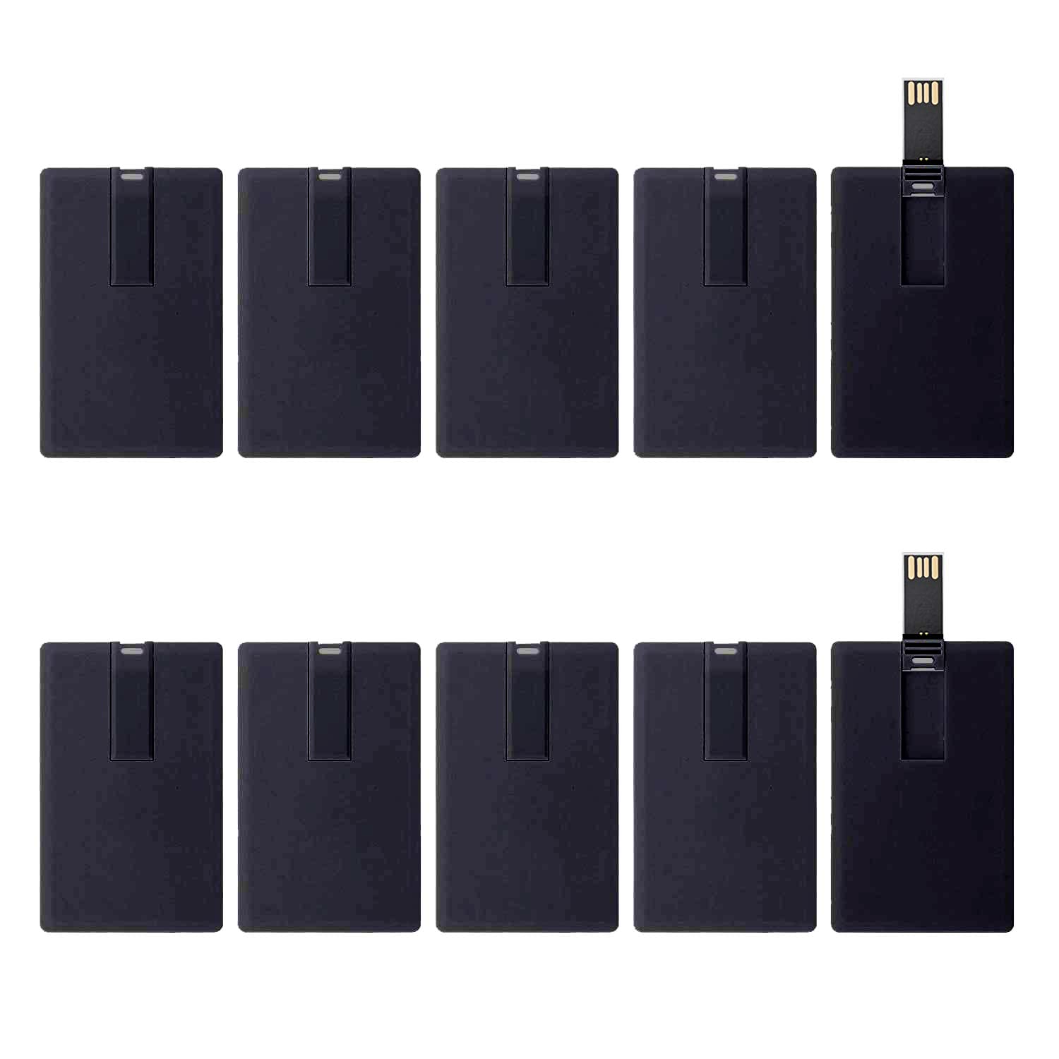 KINMIN Credit Card USB Flash Drive 128MB 10 Pack Business Card Bank Card Shape Flash Drive Memory Stick Key Credit USB Drive Black