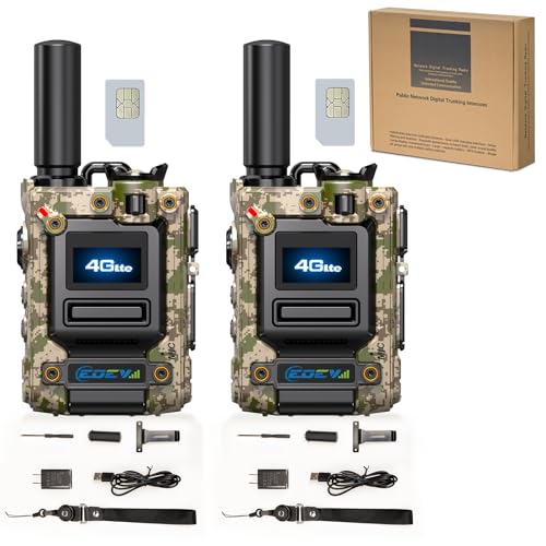 2Pcs 4G Camo Walkie Talkie for Adults,Long Range 4G 1000 Mile Rechargeable Two-Way Radios 3-Day Battery Runtime Ideal for Hiking,Camping,Work,and Emergency Use Portable Two-Way Outdoor Radio(SIM Card)