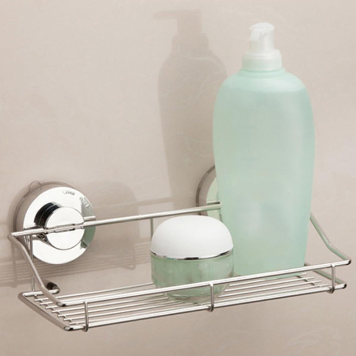 VALICLUD Estante de Baño Súper Succión y Diseño Moderno Organizador de Baño de Metal sin Taladro Cesta de Ducha Resistente y Habitación