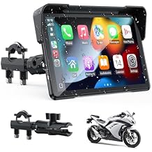 VOLAM 7" Wireless Motorcycle CarPlay Screen, IP67 Waterproof Touchscreen,GPS Navigation System,Anti-Glare for Daylight, Voice Control, Dual Bluetooth, Suitable for Harley, Kawasaki, Yamaha, etc.