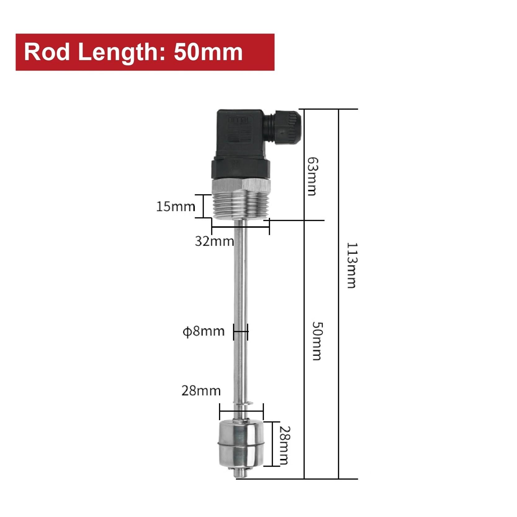 Régulateurs de niveau d'eau, Contrôleur Magnétique De Reed Capteur D'huile D'eau Liquide D'acier Inoxydable Commutateur(100mm G1)
