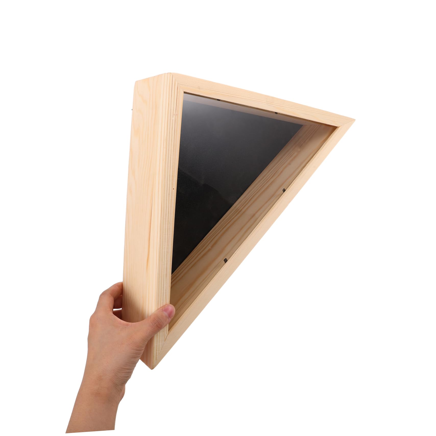 Cabilock Caja de Madera para Bandera Conmemorativa Triangular Diseño Moderno y Rústico para Decoración y Almacenamiento Seguro de Banderas de