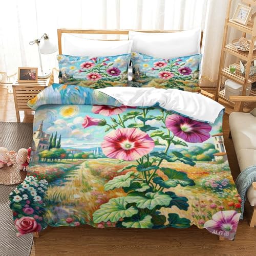 Linge de lit doux microfibre pétunie imprimée en 3D pour literie ado - 3
