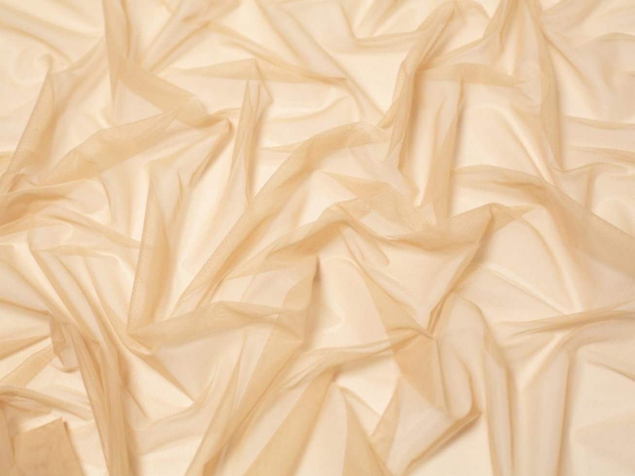 Minerva Plain Stretch Tulle Net Dress Fabric Nude - per metre