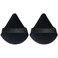 Kit 2 Esponjas Veludo Maquiagem Esponjinhas Para Pó Base (Preto)