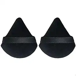 Kit 2 Esponjas Veludo Maquiagem Esponjinhas Para Pó Base (Preto)