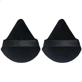Kit 2 Esponjas Veludo Maquiagem Esponjinhas Para Pó Base (Preto)