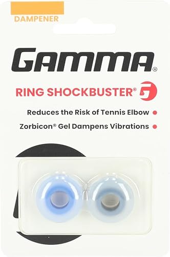 Gamma Shockbuster Ring and ButtonTennis Racket Dampeners, Easy-to-Install Tennis Dampener with Zorbicon Gel Technology Minimizes Vibration During