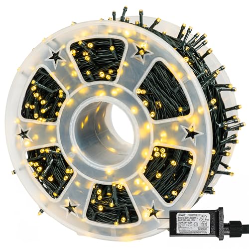 Dazzle Bright 164 FT 500 LED Christmas String Lights, Waterproof Green Wire String Lights with 8 Modes, Outdoor Christmas Decorations for Indoor Garden Party Yard Decor (Warm White) Dazzle Bright 164 FT 500 LED Christmas String Lights, Waterproof Green Wire String Lights with 8 Modes, Outdoor Christmas Decorations for Indoor Garden Party Yard Decor (Warm White)