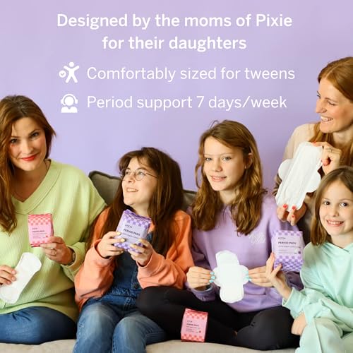 Image of Pixie Organic Cotton Pads for Teens and Tweens, Mini and Regular, 112 Ct