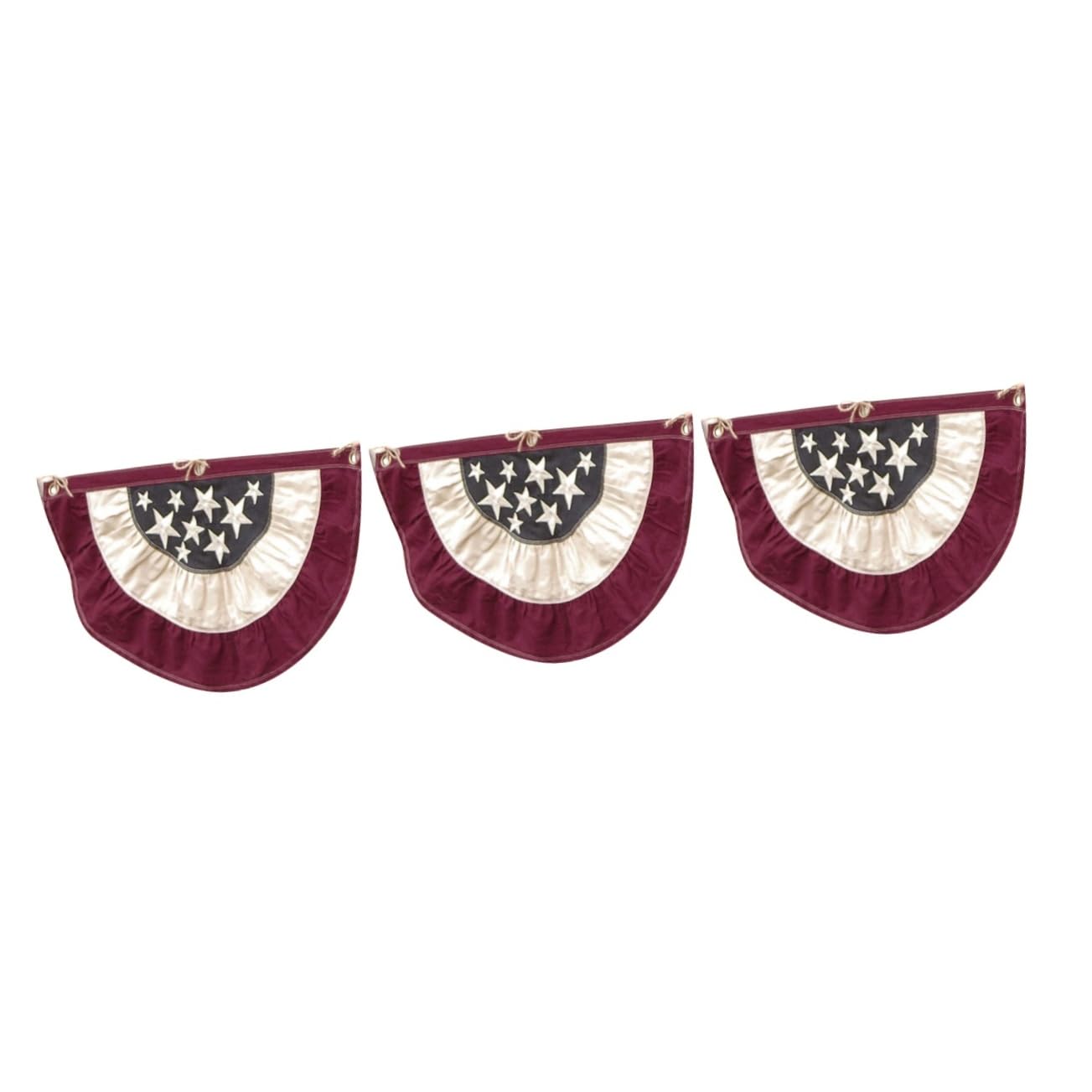 Drapeau américain plissé POPETPOP 3 pièces en polyester pour décoration de jardin