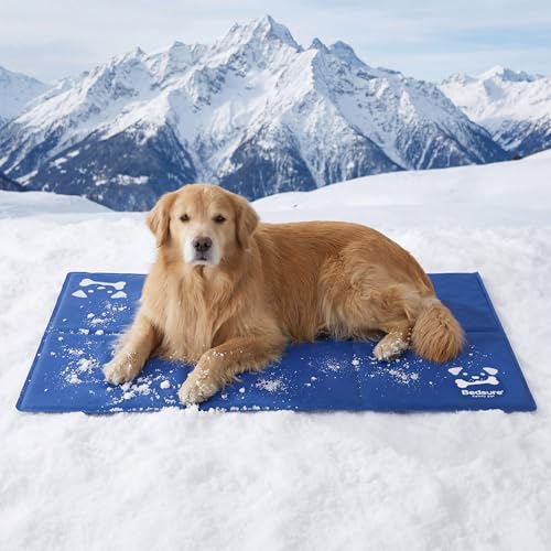 Bedsure Tappetino refrigerante per cani, extra large, 120 x 75 cm, cuscinetto in gel auto-raffreddante con resistente tessuto Oxford 300D, lettino portatile XL per cani, per interni, esterni e auto