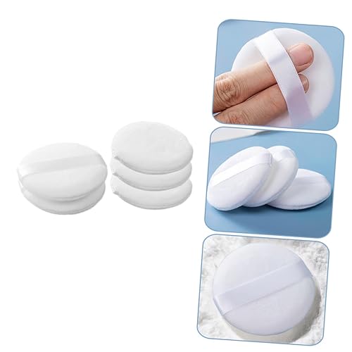 Miniatura 6 de Maquillaje Puffs 5 Uds polvo suelto esponja de maquillaje de terciopelo blanco esponja de maquillaje para niña puff para mujer Face Puff