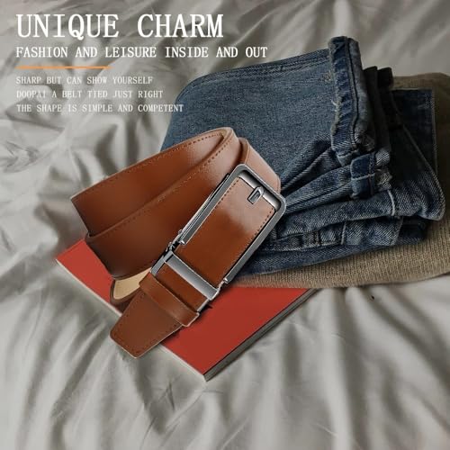 Men Business Genuine Leather Belt Strap For Male Automatic Buckle Belts2