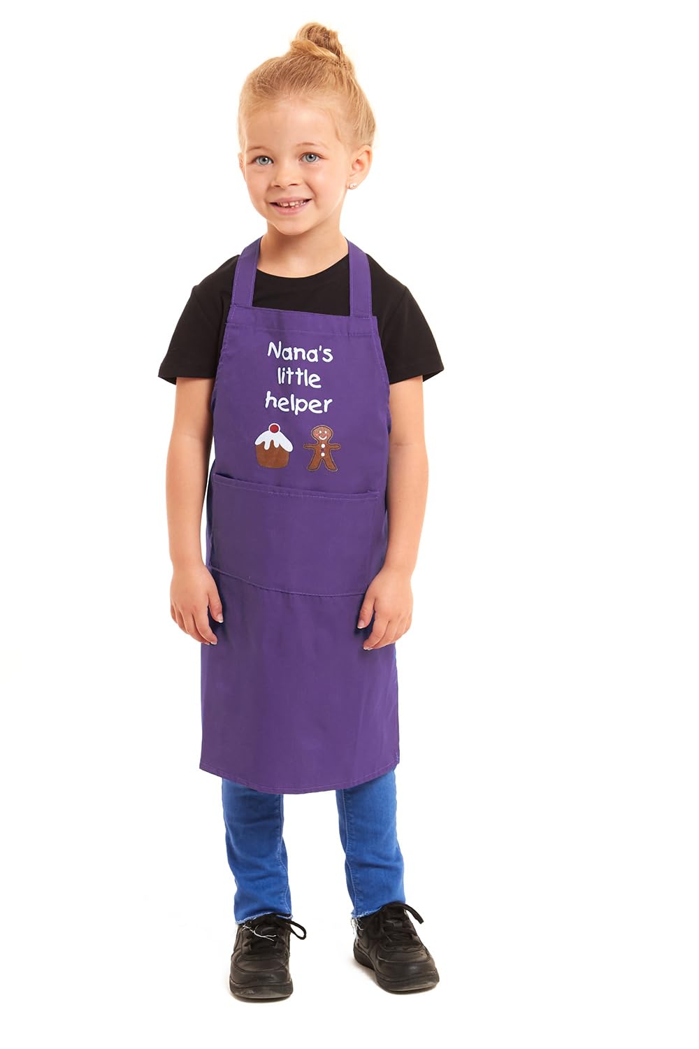 Tesmark Purple Nana's Little Helper Apron For Kids Ideal For Cooking Baking Painting Pottery Drawing Culinary Kitchen And Craft Activities Perfect For Junior Artists And Chefs (Purple)
