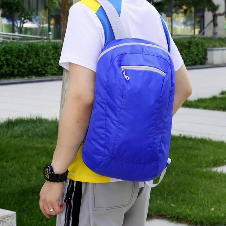Mochila plegable ligera para senderismo y ciclismo gris miniatura 6