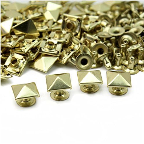50pcs 8mm Gold Pyramid Rivet Rapid Rivets Studs Conical Shoes Decoration RV438
