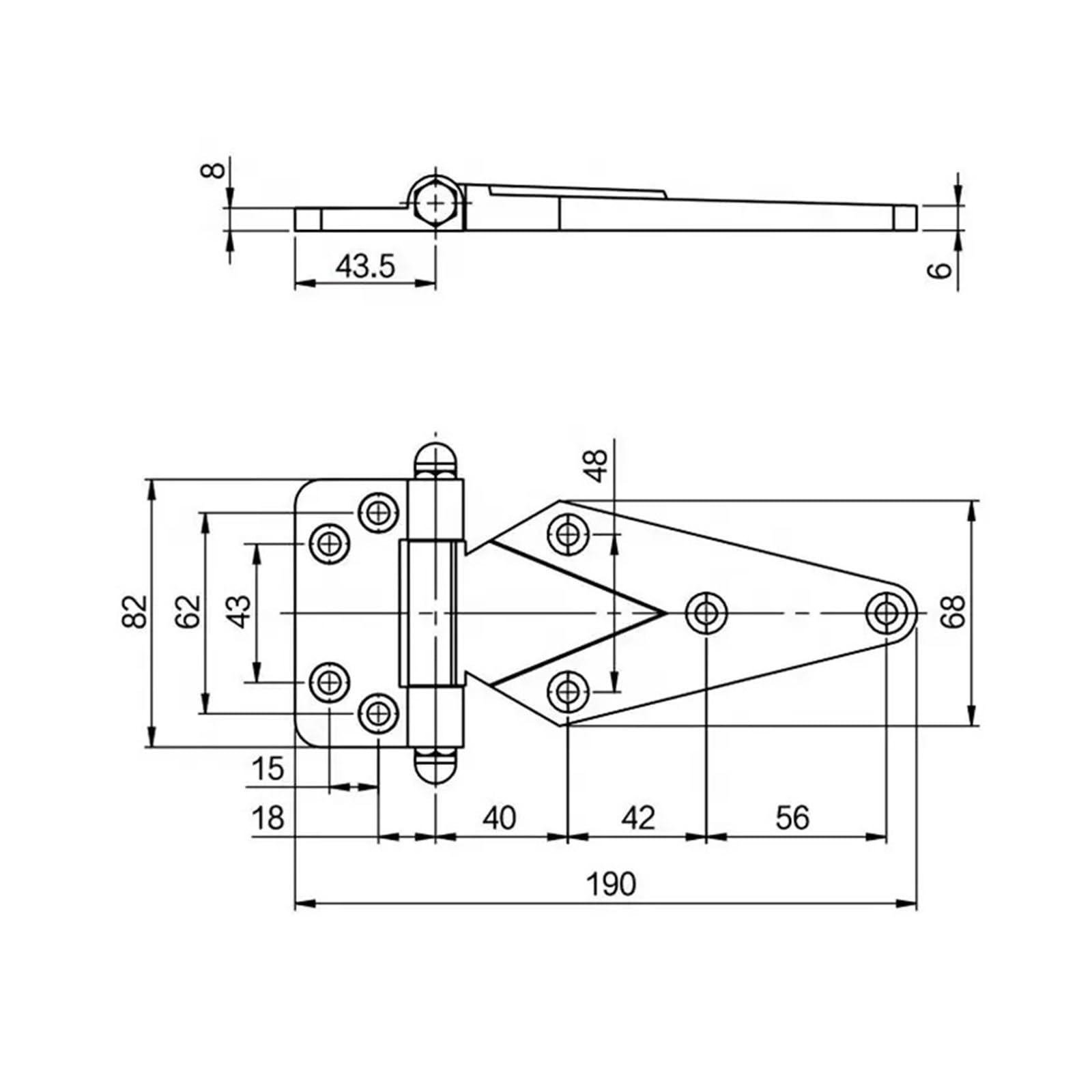 1pc Cerniera porta inox 304 resistente | Struttura inox 304 for applicazioni su porte contenitori industriali
