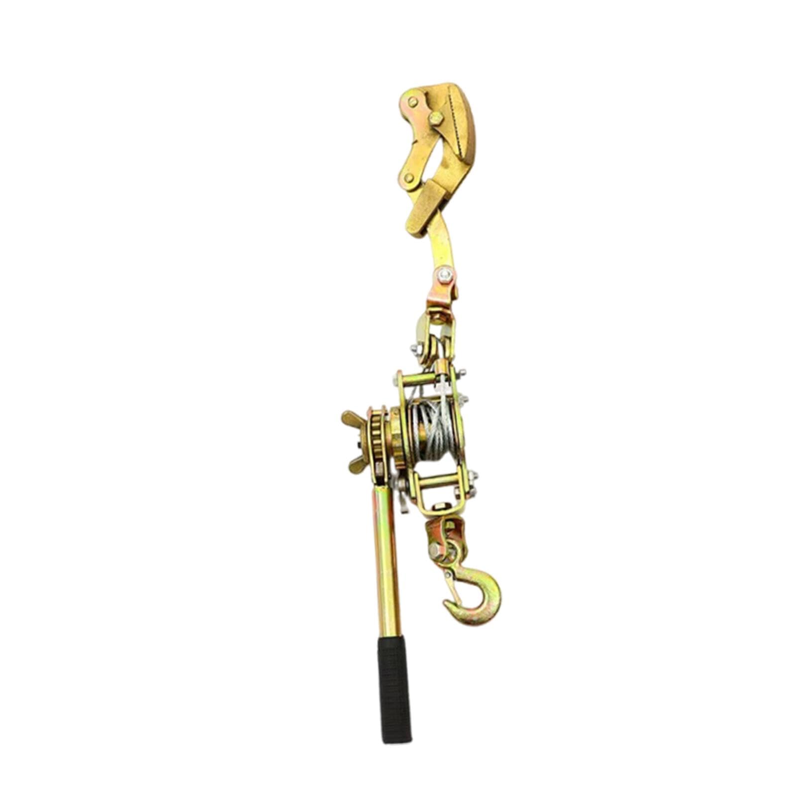 Almencla Seilspanner Ratschenzug Handseilwinde Kabelspanner aus Kohlenstoffstahl für Bauarbeiten Industrie Landwirtschaft Automobilbereich 2m×5mm, 2 Tonnen mit Backen