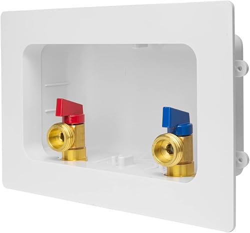 Vista 12 de EFIELD Caja de salida premium para lavadora (lavandería) con drenaje central, conexión MIP de soldadura de 1/2 pulgada x MHT de 3/4 pulgadas, blanco