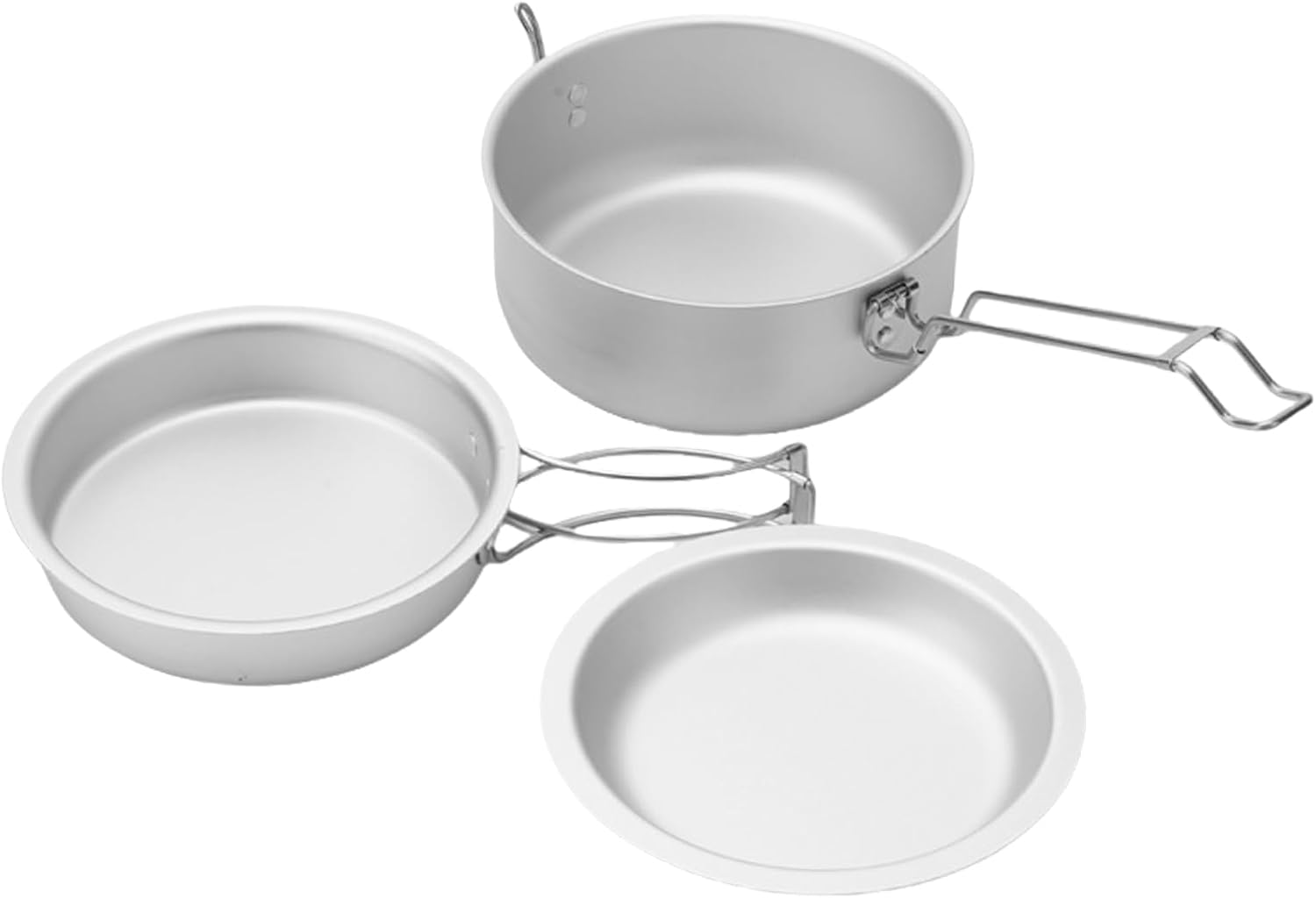 Camping Cook Pots with Folding Handle Outdoor Cooking Pots Frypan Bowl Utensils Camping Cookware Easy to