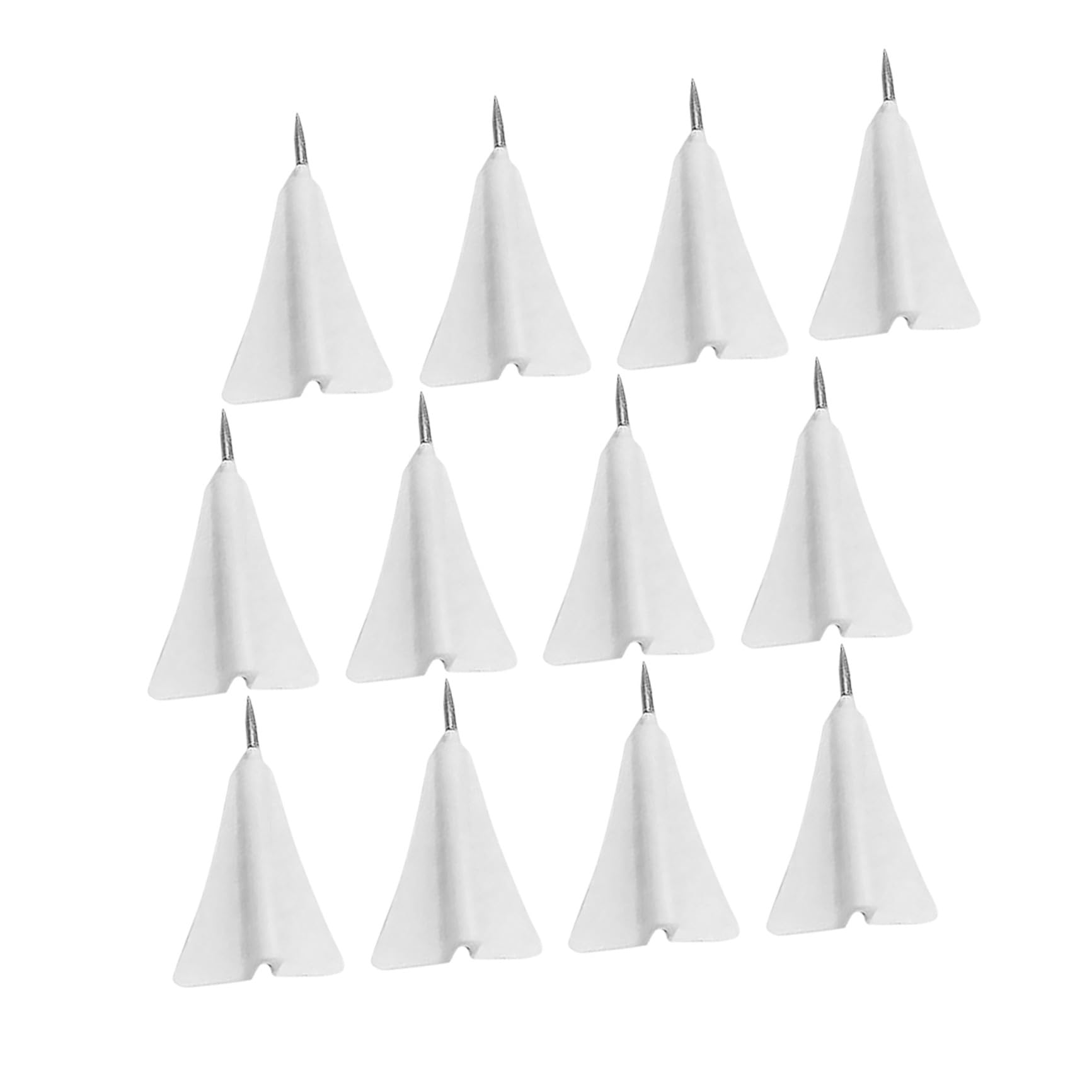 KICHOUSE Boîte de 12 Punaises d'avion Blanc en Abs et Acier, Polyvalentes et Délicates pour Tableaux en Liège et Panneaux D'affichage, sans Risque de Blessure