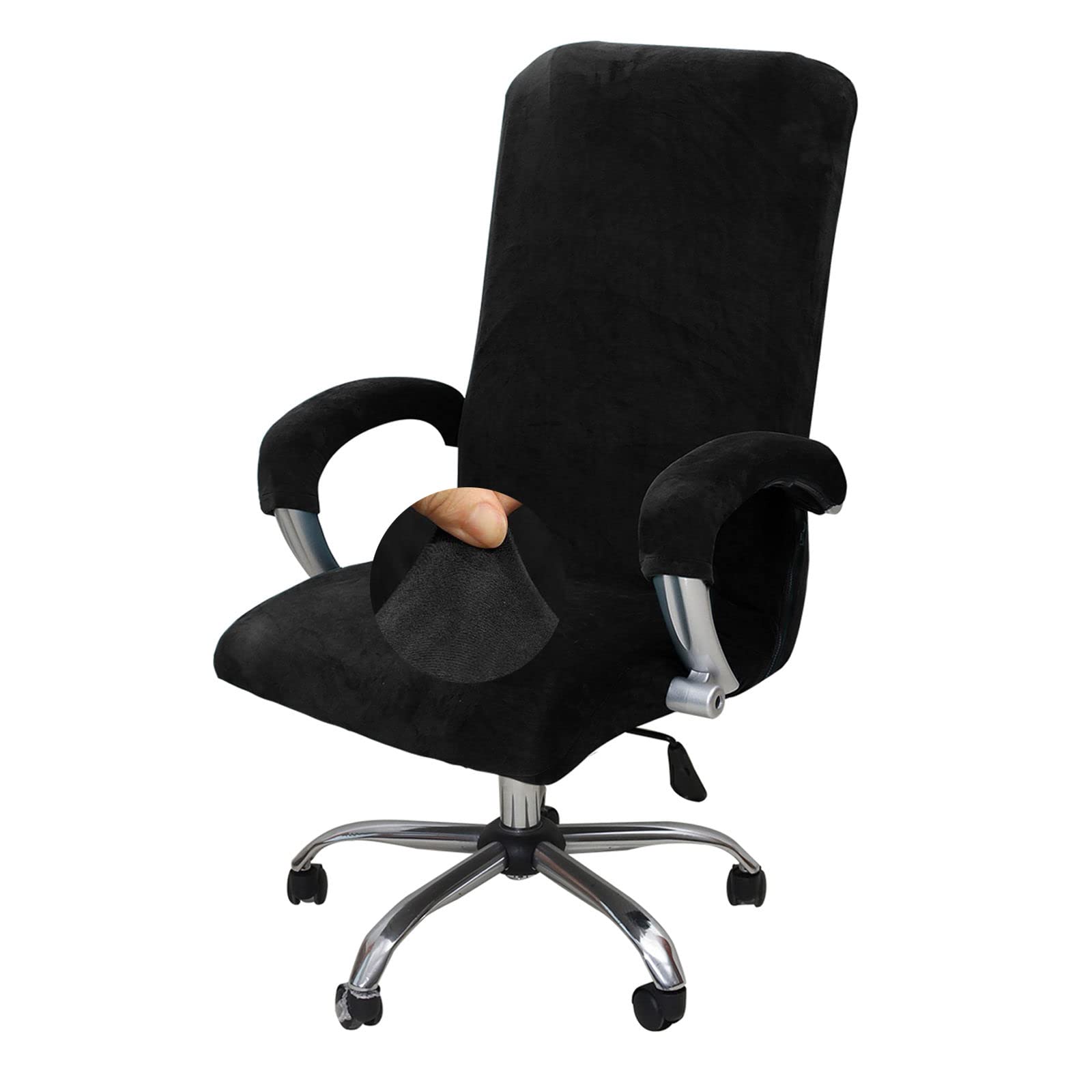 Housses de chaise en velours pour rénover un fauteuil de bureau usé