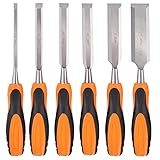formon carpintero precio 【El mejor regalo para los amantes de la carpintería】 Este juego de cinceles para carpintería adopta un diseño de cuerpo de cincel integrado, lo que lo hace más duradero, aumenta la resistencia al impacto y no es fácil de deformar. Adecuado para todos los productos de madera blanda, frondosa y laminada. Diseñado para entusiastas de la carpintería;