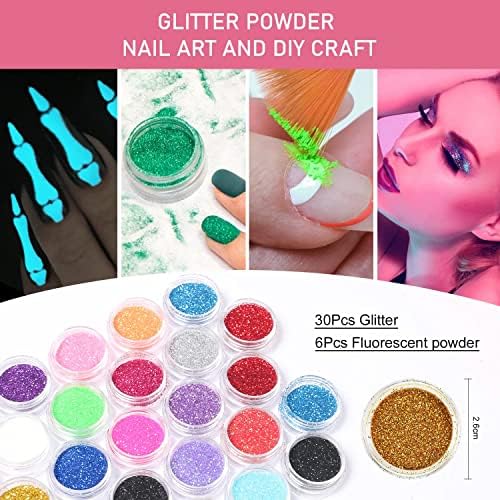 DouborQ Acrylic Nail Art Kit-Nail Art Manicure Set Acrylic Powder Brush Glitter File French Tips U V Lamp Nail Art Decoration Tools Nail Drill kit for beginners with everything at home (Kit-MT39-03)