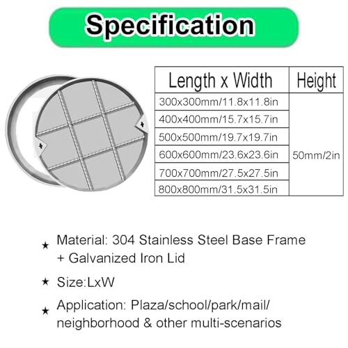 Couvercle de Regard Invisible Drainage Souterrain Encastrable 300x300 - 4