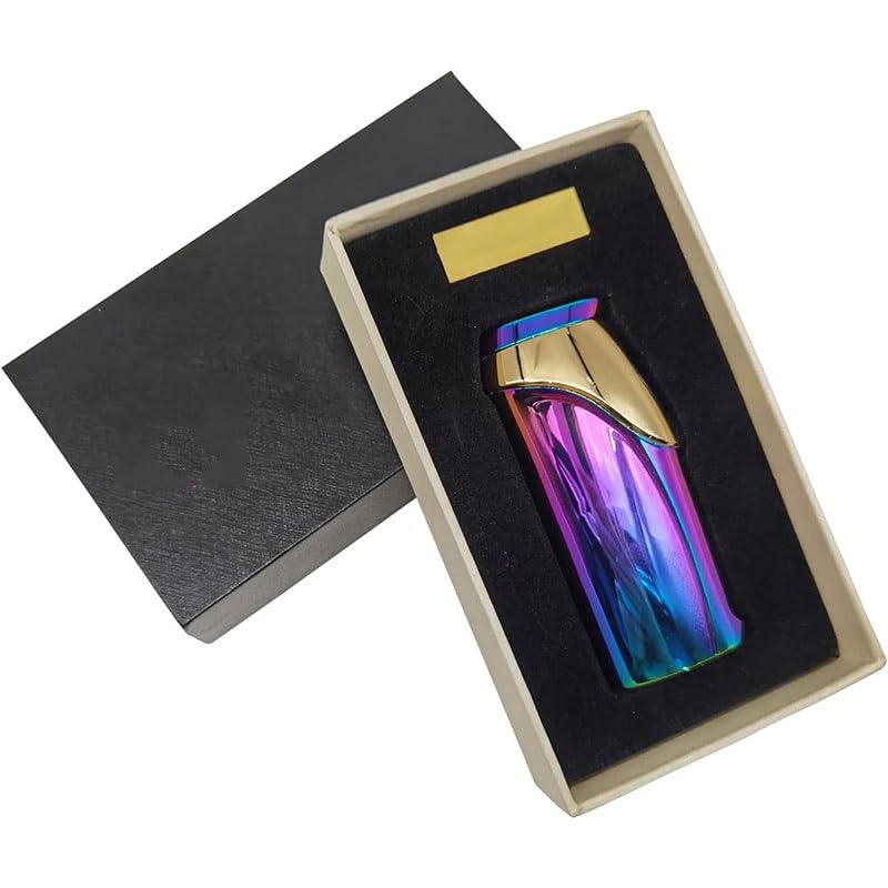 Encendedor eléctrico recargable triple llama plateado miniatura 5