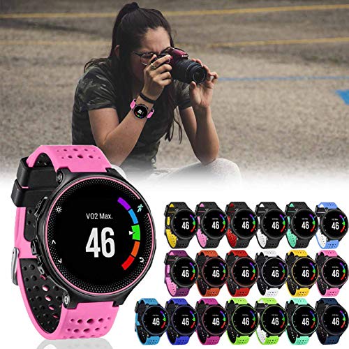Image of Band Compatible with Garmin Forerunner 235, Soft Silicone Replacement Watch Band Strap Wristband for 220 /230 /235 /620 /630 /735XT /235 Lite Smart Watch for Women Men