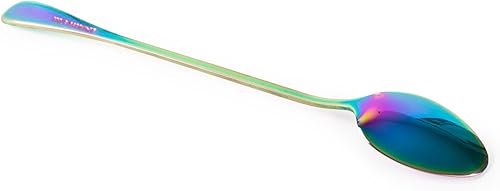 Miniatura 6 de dhrbsx Cuchara de té helado de mango largo, cucharas para mezclar cócteles, cucharas de café de acero inoxidable, cuchara de helado de colores,