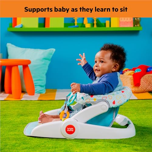 Image of Bright Starts Learn-to-Sit 2-Position Baby Floor Seat with Toys, Unisex, 4-12 Months, Wild Wiggles