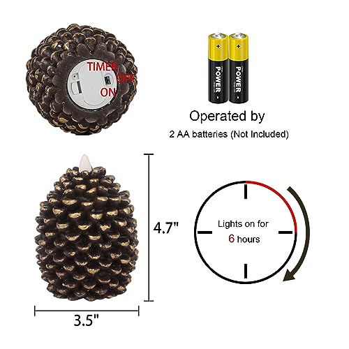 Wondise ESG2-BROWN Flameless Candles With Timer thumb #1