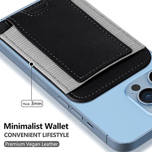 Magnetic Card Wallet Holder Compatible With Magsafe Wallet Iphone 14 & 13 Pro Max, Vegan Leather Magnetic Wallet For Iphone 14 13 Pro Max/13 Pro/13/13 Mini/12 Series, Mag Safe Wallet For Iphone, Black #TOP4