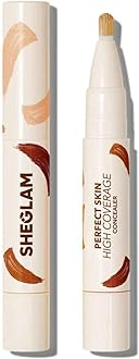 SHEGLAM Perfect Skin High Coverage Concealer - Liquid Concealer Brush Moisturizing Weightless All - Day Hydrate Concealer Makeup (Acorn)