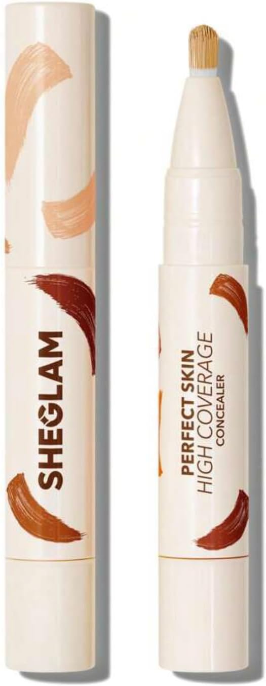 SHEGLAM Perfect Skin High Coverage Concealer - Liquid Concealer Brush Moisturizing Weightless All - Day Hydrate Concealer Makeup (Acorn)