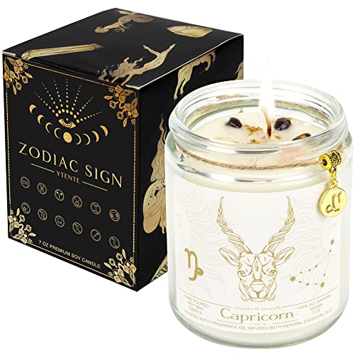 Zodiac Sign Crystals Candle