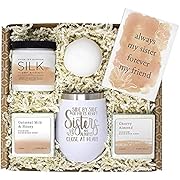 Sister Gifts from Sister - Birthday Gifts for Sister - Relaxing Spa Gift Box w/Tumbler - for Her Birthday Present - Unique Gift for Sister She'll Love - Includes Soaps, Lotion, Bath Bomb and Card